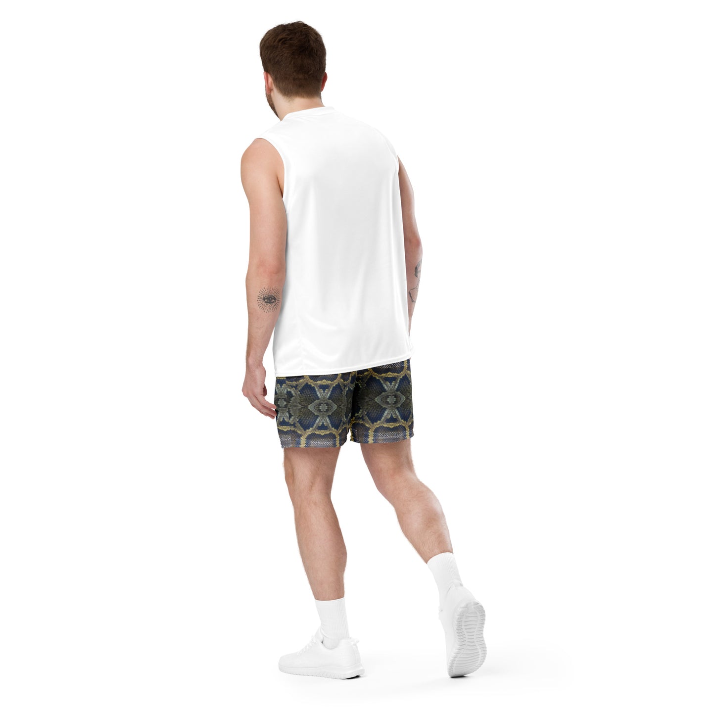 VOYOU SNAKE SKIN MESH SHORTS