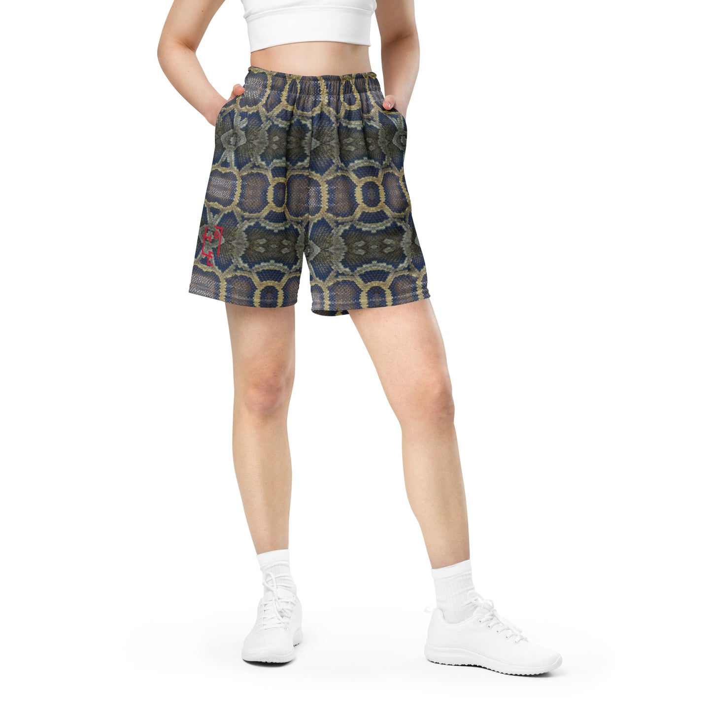 VOYOU SNAKE SKIN MESH SHORTS