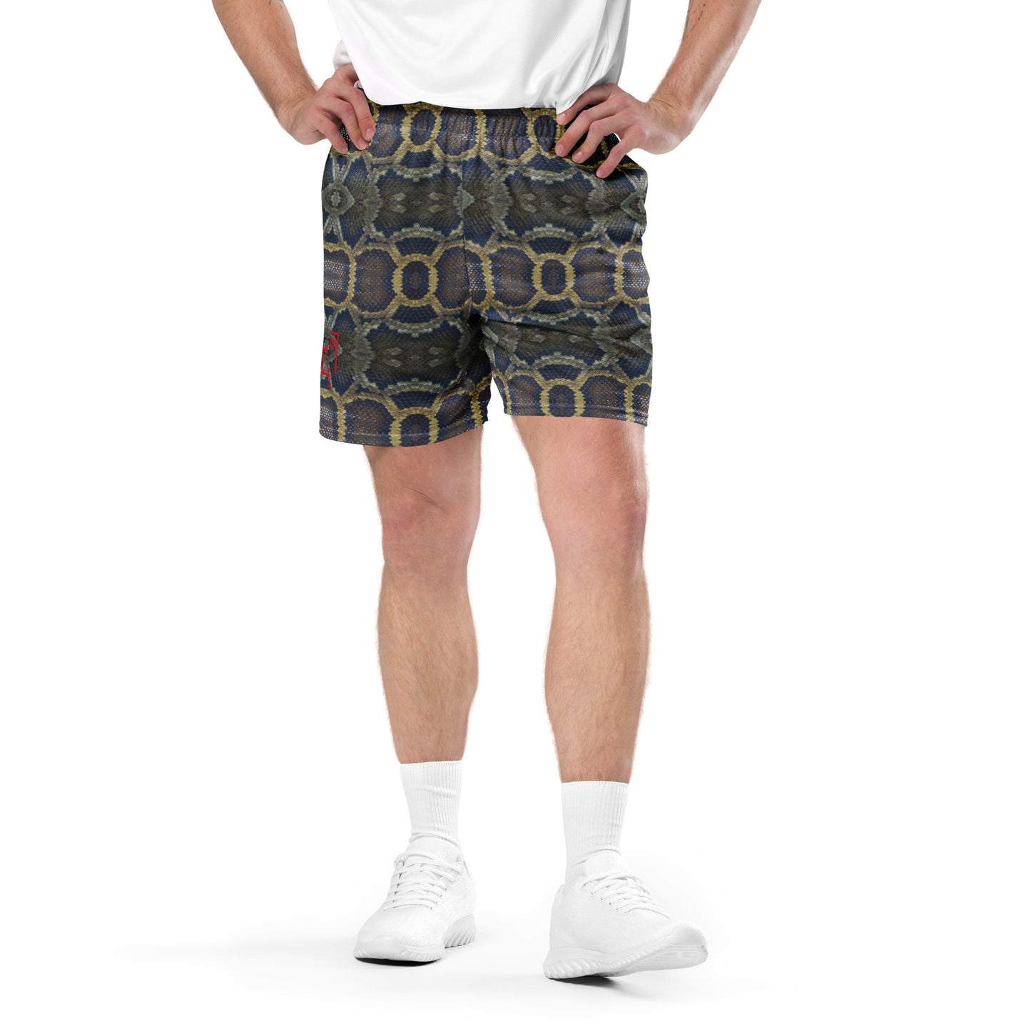 VOYOU SNAKE SKIN MESH SHORTS