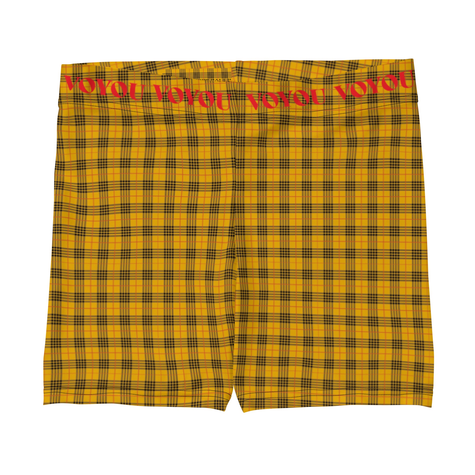YELLOW PLAID VOYOU SHORTS - Main Image
