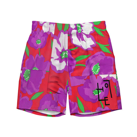 Large Flowers Recycled Swim Trunks